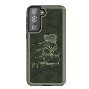 Guy Harvey Fortitude Series for Samsung Galaxy S21 - Green Camo - Custom Case - OliveDrabGreen - cellhelmet