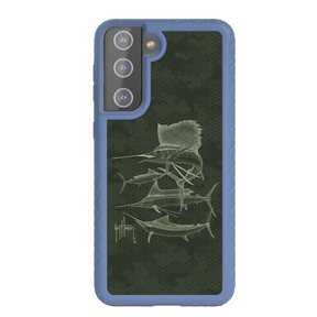 Guy Harvey Fortitude Series for Samsung Galaxy S21 - Green Camo - Custom Case - SlateBlue - cellhelmet