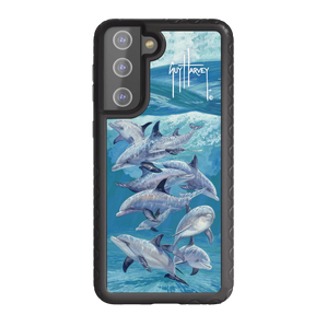Guy Harvey Fortitude Series for Samsung Galaxy S21 Plus - Bottlenose Dolphins - Custom Case - OnyxBlack - cellhelmet