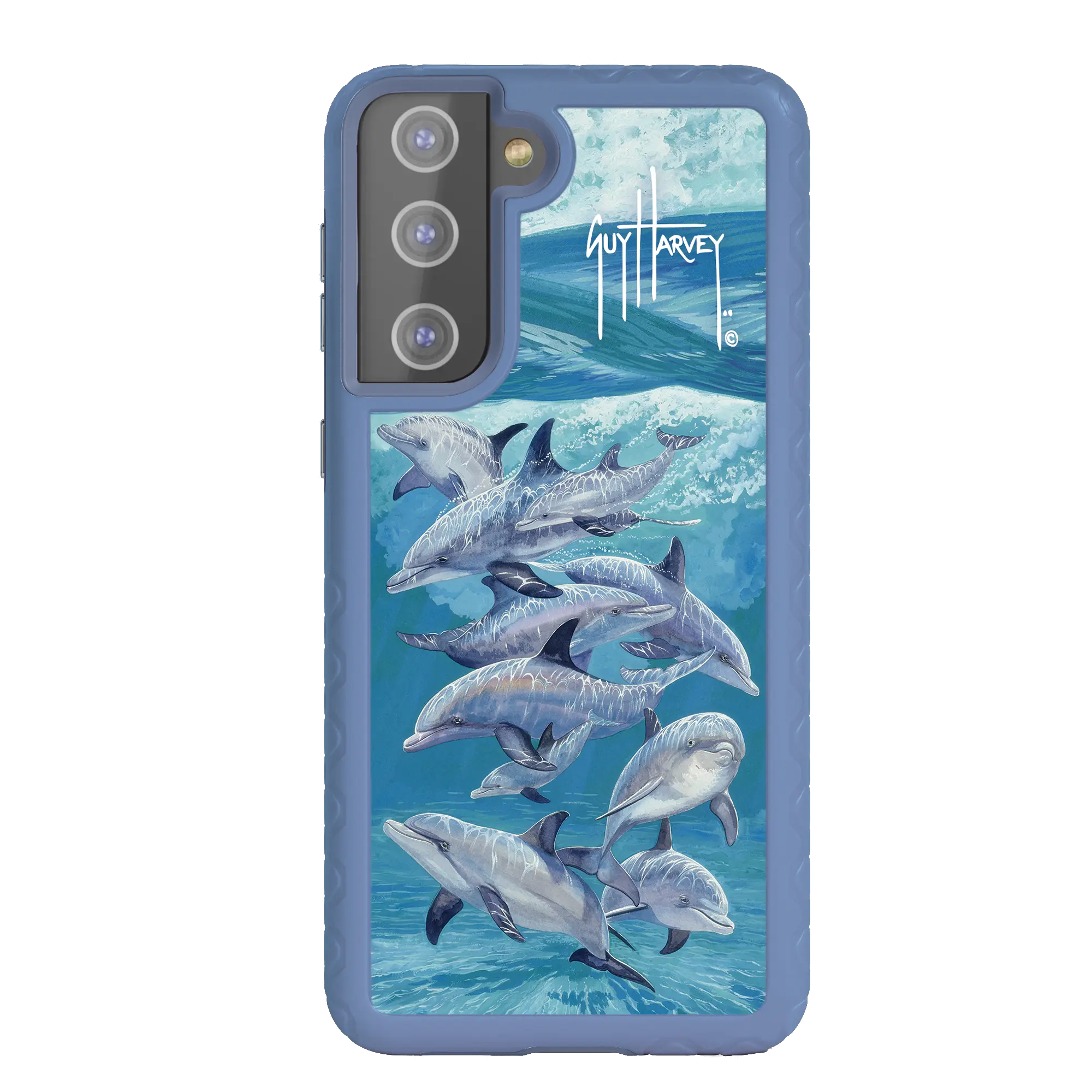 Guy Harvey Fortitude Series for Samsung Galaxy S21 Plus - Bottlenose Dolphins - Custom Case - SlateBlue - cellhelmet