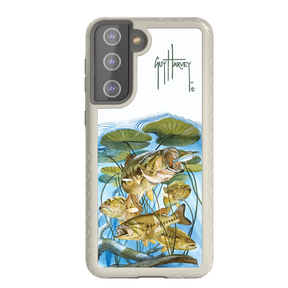 Guy Harvey Fortitude Series for Samsung Galaxy S21 Plus - Five Largemouth Under Lilypads - Custom Case - Gray - cellhelmet