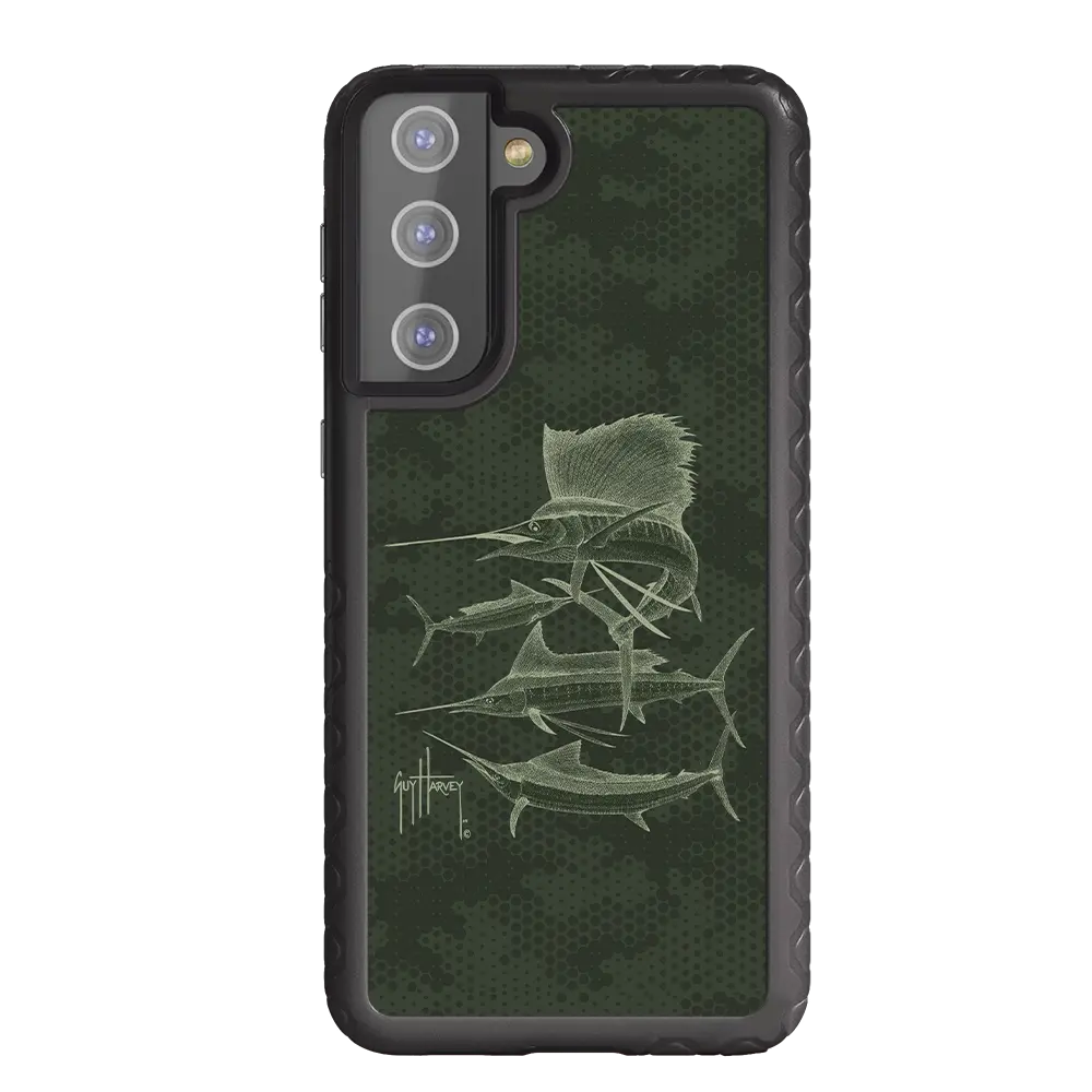 Guy Harvey Fortitude Series for Samsung Galaxy S21 Plus - Green Camo - Custom Case - OnyxBlack - cellhelmet