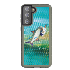 Guy Harvey Fortitude Series for Samsung Galaxy S21 Plus - Tarpon Skin - Custom Case - OliveDrabGreen - cellhelmet