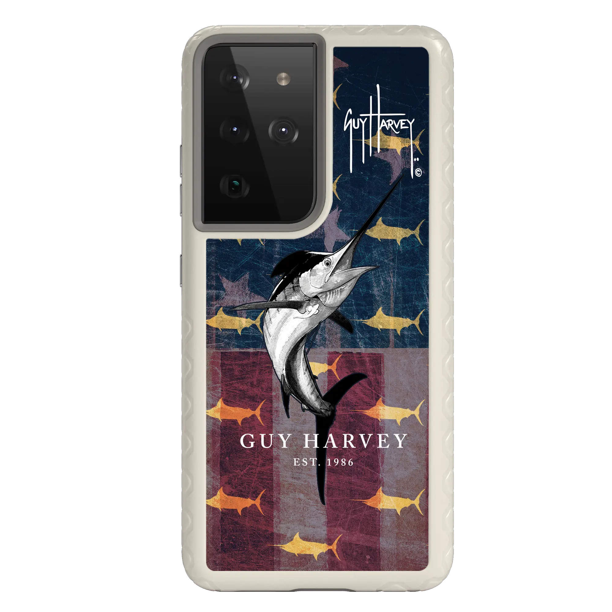 Guy Harvey Fortitude Series for Samsung Galaxy S21 Ultra - American Marlin - Custom Case - Gray - cellhelmet