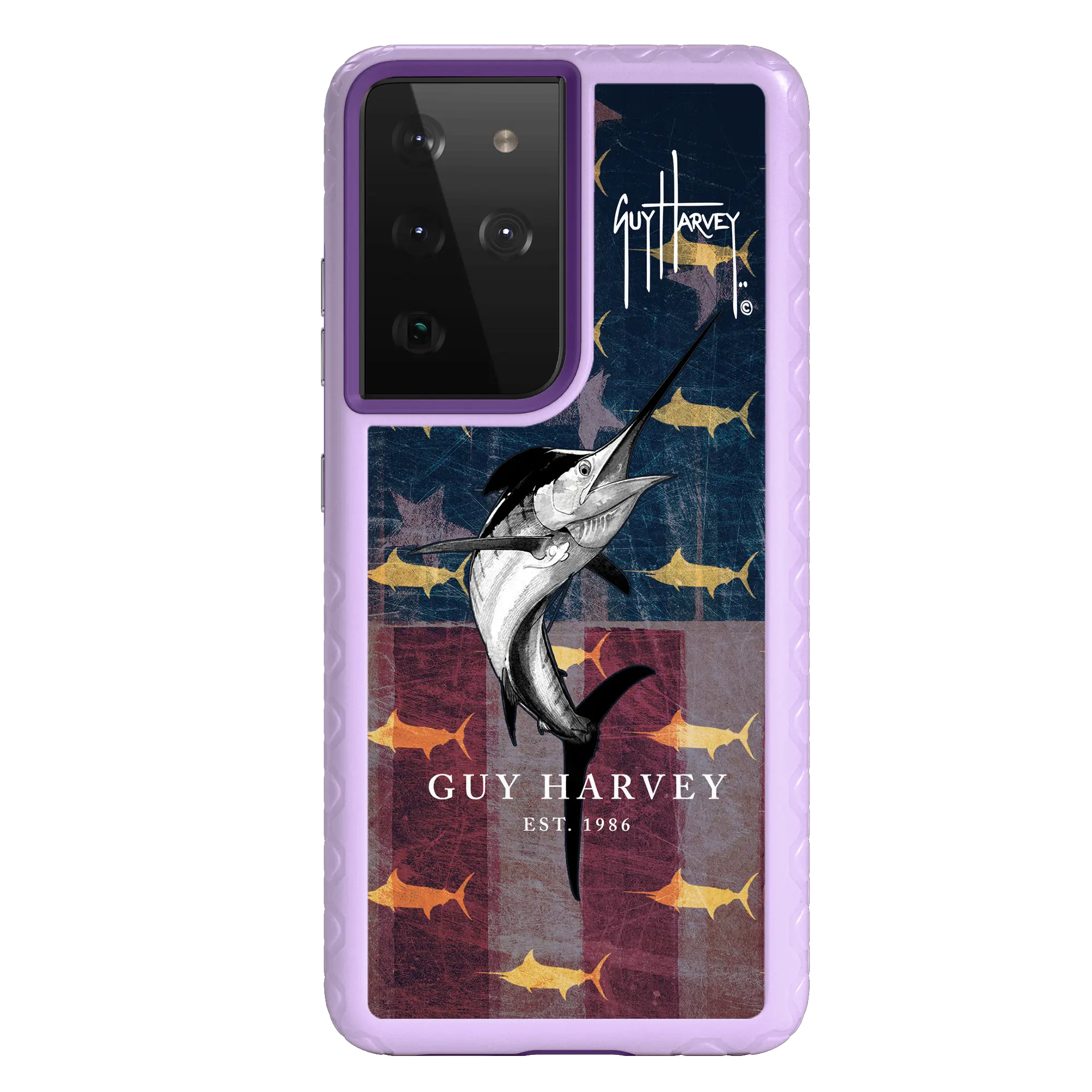 Guy Harvey Fortitude Series for Samsung Galaxy S21 Ultra - American Marlin - Custom Case - LilacBlossom - cellhelmet