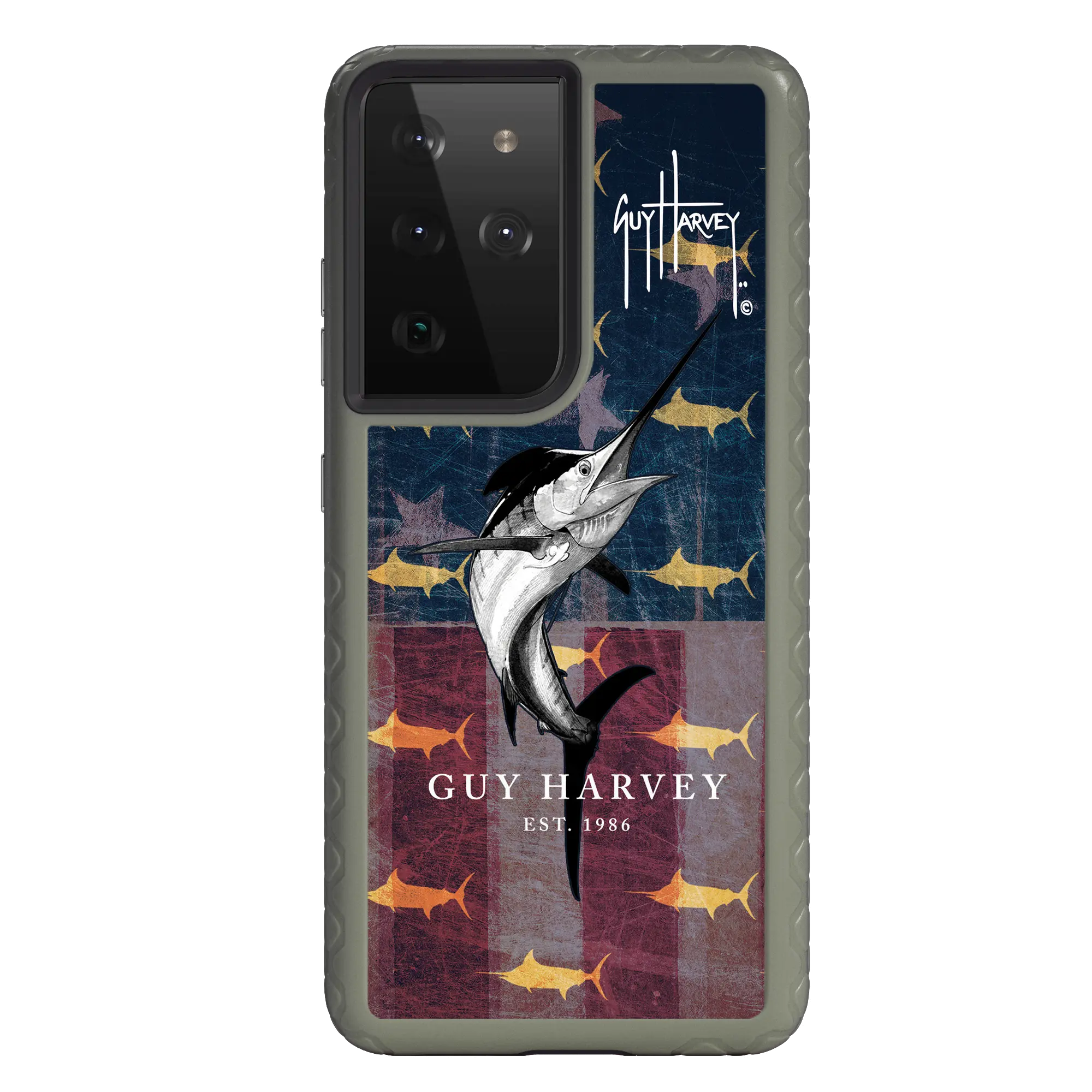 Guy Harvey Fortitude Series for Samsung Galaxy S21 Ultra - American Marlin - Custom Case - OliveDrabGreen - cellhelmet