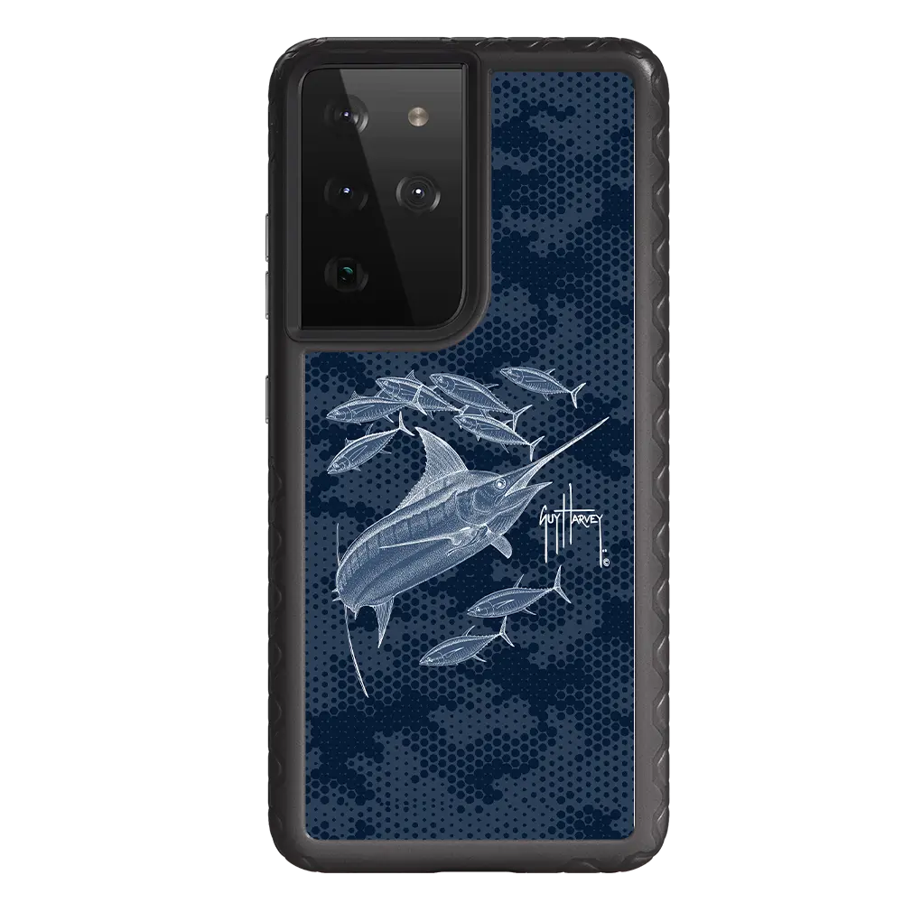 Guy Harvey Fortitude Series for Samsung Galaxy S21 Ultra - Blue Camo - Custom Case - OnyxBlack - cellhelmet