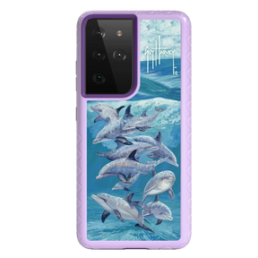 Guy Harvey Fortitude Series for Samsung Galaxy S21 Ultra - Bottlenose Dolphins - Custom Case - LilacBlossom - cellhelmet