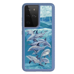 Guy Harvey Fortitude Series for Samsung Galaxy S21 Ultra - Bottlenose Dolphins - Custom Case - SlateBlue - cellhelmet