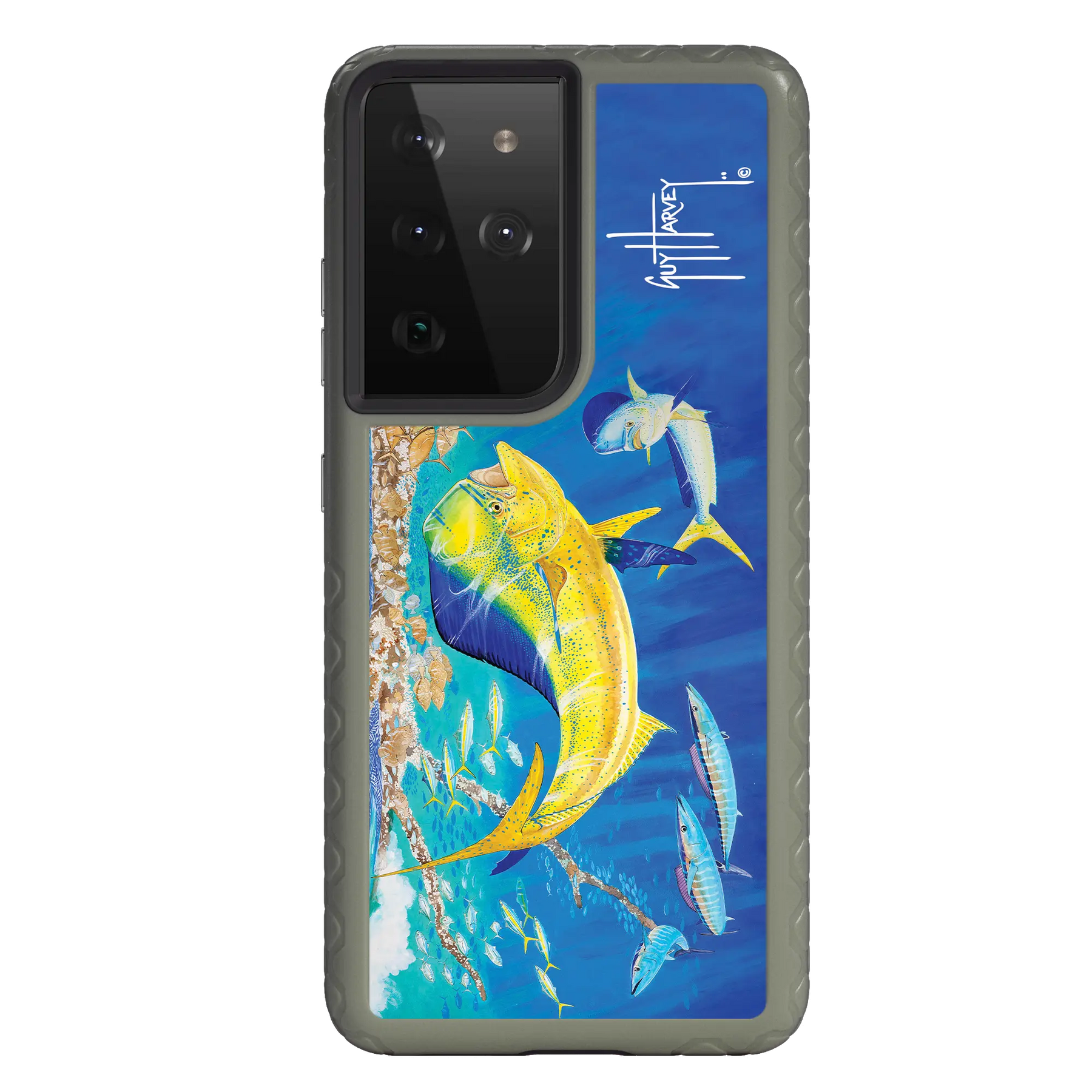 Guy Harvey Fortitude Series for Samsung Galaxy S21 Ultra - Dolphin Oasis - Custom Case - OliveDrabGreen - cellhelmet