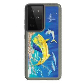 Guy Harvey Fortitude Series for Samsung Galaxy S21 Ultra - Dolphin Oasis - Custom Case - OliveDrabGreen - cellhelmet