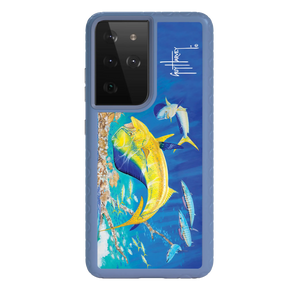 Guy Harvey Fortitude Series for Samsung Galaxy S21 Ultra - Dolphin Oasis - Custom Case - SlateBlue - cellhelmet