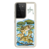 Guy Harvey Fortitude Series for Samsung Galaxy S21 Ultra - Five Largemouth Under Lilypads - Custom Case - Gray - cellhelmet