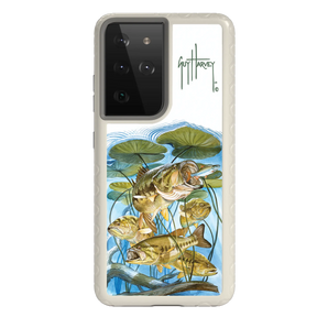 Guy Harvey Fortitude Series for Samsung Galaxy S21 Ultra - Five Largemouth Under Lilypads - Custom Case - Gray - cellhelmet