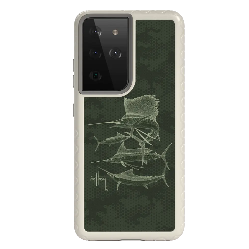 Guy Harvey Fortitude Series for Samsung Galaxy S21 Ultra - Green Camo - Custom Case - Gray - cellhelmet