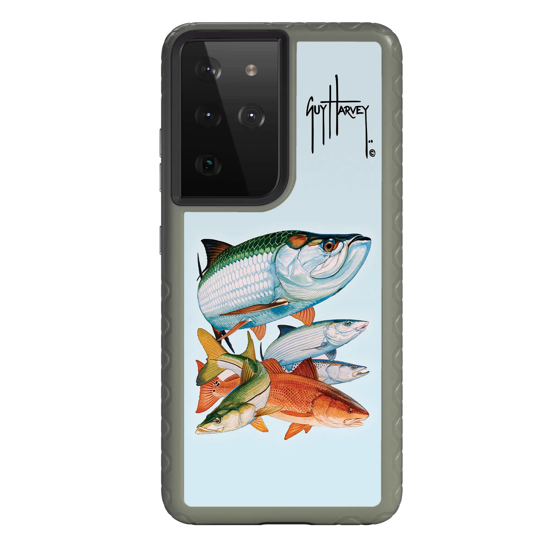 Guy Harvey Fortitude Series for Samsung Galaxy S21 Ultra - Inshore Collage - Custom Case - OliveDrabGreen - cellhelmet