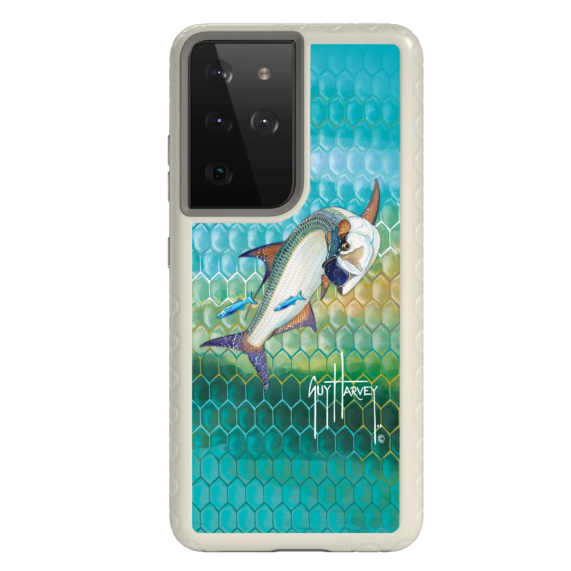 Guy Harvey Fortitude Series for Samsung Galaxy S21 Ultra - Tarpon Skin - Custom Case - Gray - cellhelmet