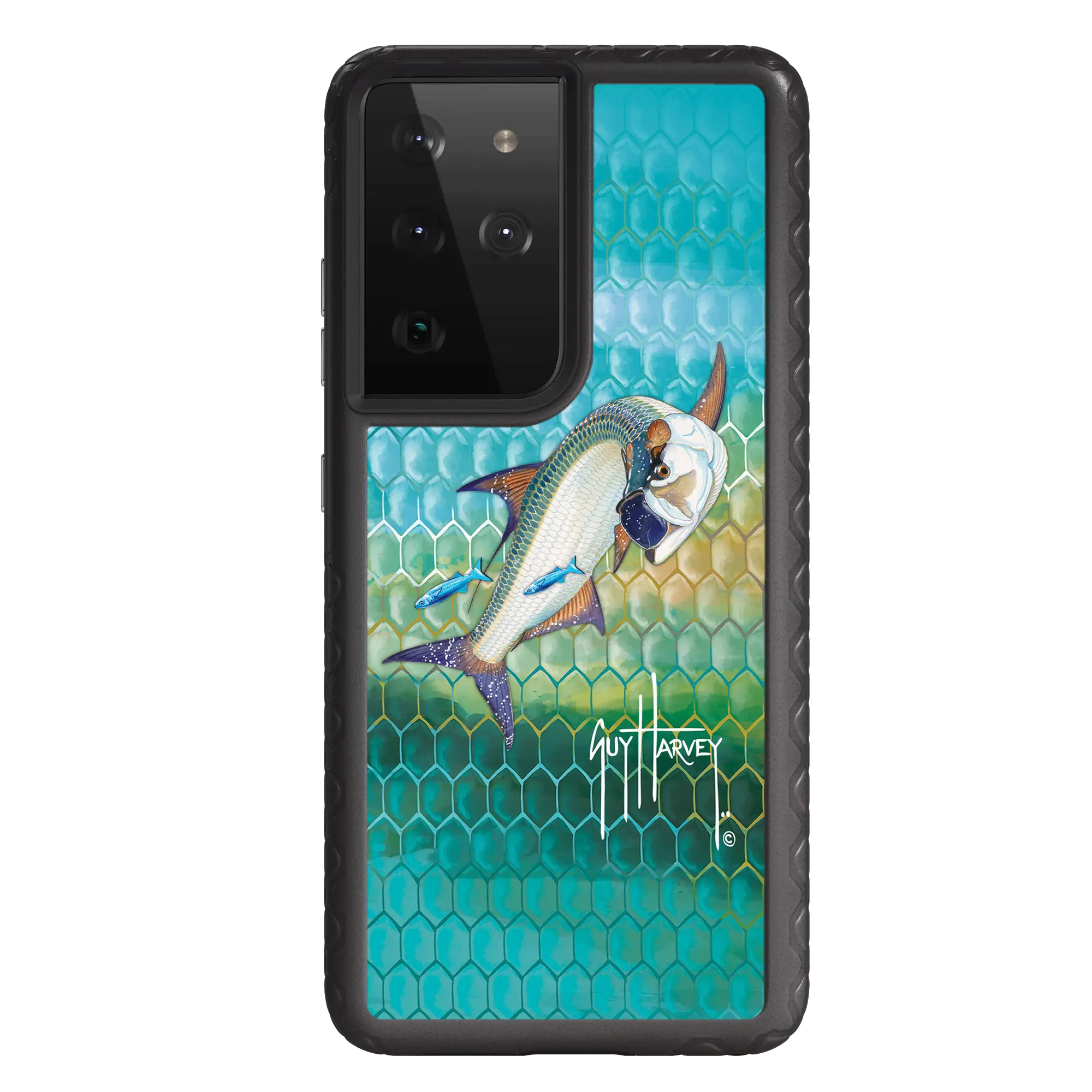 Guy Harvey Fortitude Series for Samsung Galaxy S21 Ultra - Tarpon Skin - Custom Case - OnyxBlack - cellhelmet