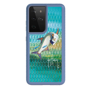 Guy Harvey Fortitude Series for Samsung Galaxy S21 Ultra - Tarpon Skin - Custom Case - SlateBlue - cellhelmet