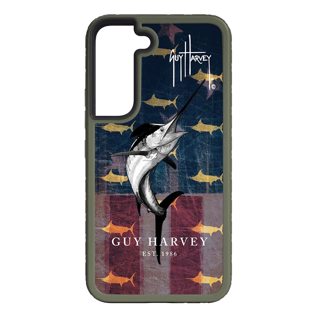 Guy Harvey Fortitude Series for Samsung Galaxy S22 - American Marlin - Custom Case - OliveDrabGreen - cellhelmet