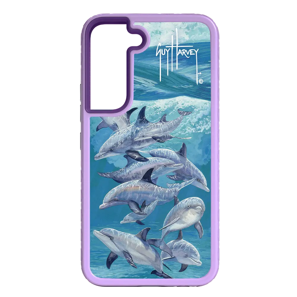Guy Harvey Fortitude Series for Samsung Galaxy S22 - Bottlenose Dolphins - Custom Case - LilacBlossom - cellhelmet