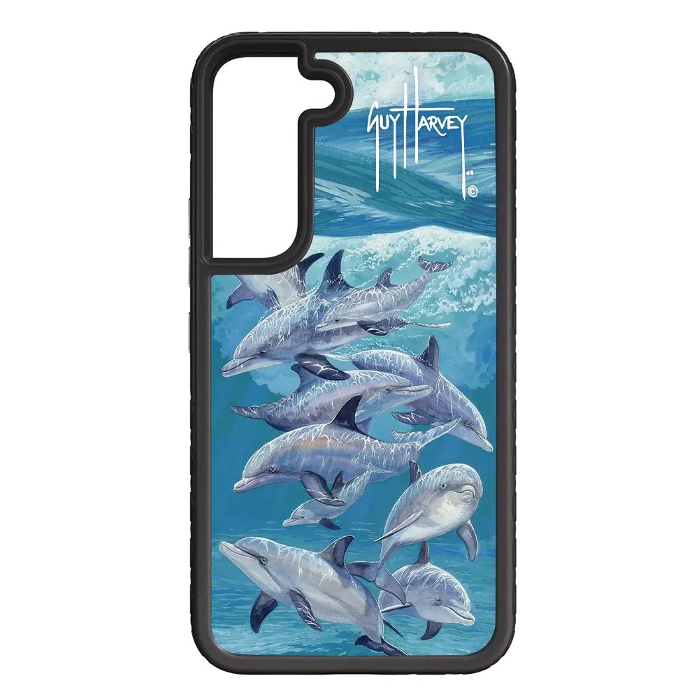 Guy Harvey Fortitude Series for Samsung Galaxy S22 - Bottlenose Dolphins - Custom Case - OnyxBlack - cellhelmet