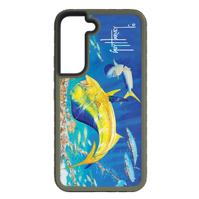 Guy Harvey Fortitude Series for Samsung Galaxy S22 - Dolphin Oasis - Custom Case - OliveDrabGreen - cellhelmet
