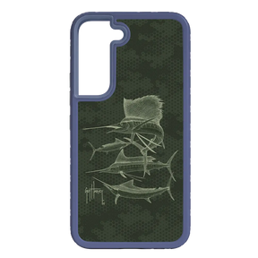 Guy Harvey Fortitude Series for Samsung Galaxy S22 - Green Camo - Custom Case - SlateBlue - cellhelmet