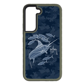 Guy Harvey Fortitude Series for Samsung Galaxy S22 Plus - Blue Camo - Custom Case - OliveDrabGreen - cellhelmet