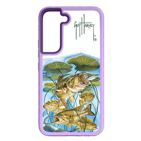 Guy Harvey Fortitude Series for Samsung Galaxy S22 Plus - Five Largemouth Under Lilypads - Custom Case - LilacBlossom - cellhelmet
