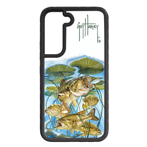 Guy Harvey Fortitude Series for Samsung Galaxy S22 Plus - Five Largemouth Under Lilypads - Custom Case - OnyxBlack - cellhelmet
