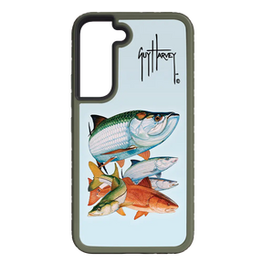 Guy Harvey Fortitude Series for Samsung Galaxy S22 Plus - Inshore Collage - Custom Case - OliveDrabGreen - cellhelmet