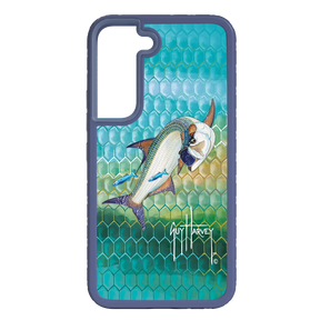 Guy Harvey Fortitude Series for Samsung Galaxy S22 Plus - Tarpon Skin - Custom Case - SlateBlue - cellhelmet