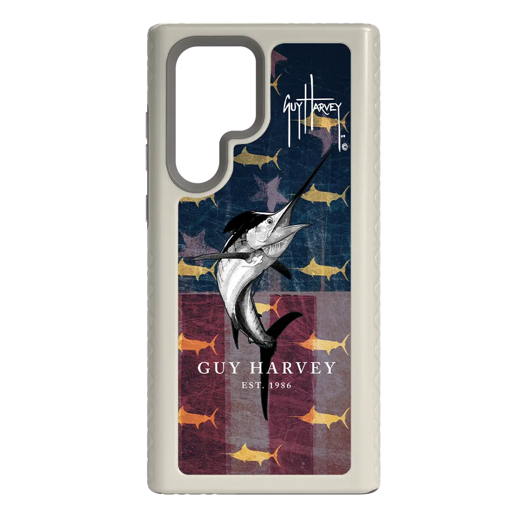 Guy Harvey Fortitude Series for Samsung Galaxy S22 Ultra - American Marlin - Custom Case - Gray - cellhelmet