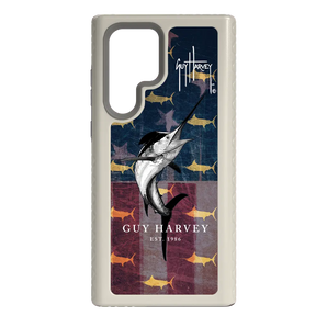 Guy Harvey Fortitude Series for Samsung Galaxy S22 Ultra - American Marlin - Custom Case - Gray - cellhelmet