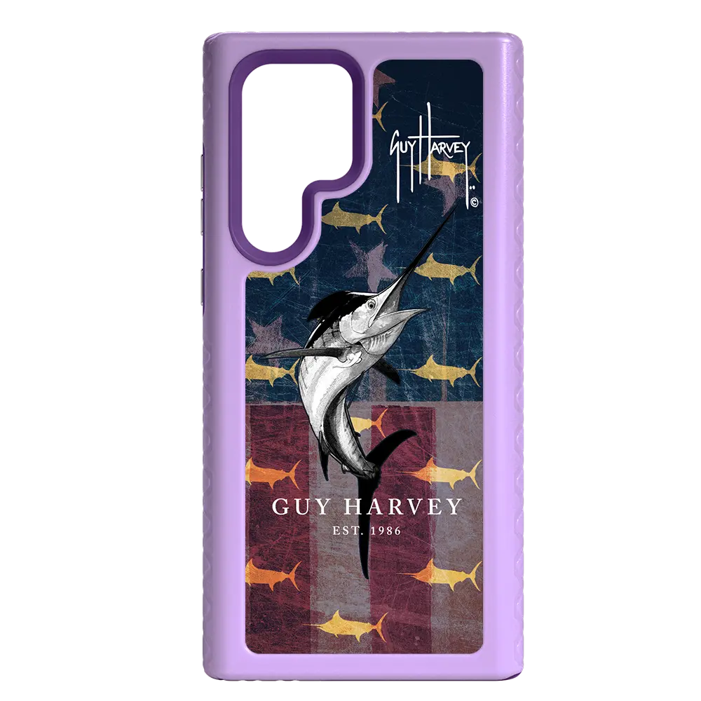 Guy Harvey Fortitude Series for Samsung Galaxy S22 Ultra - American Marlin - Custom Case - LilacBlossom - cellhelmet