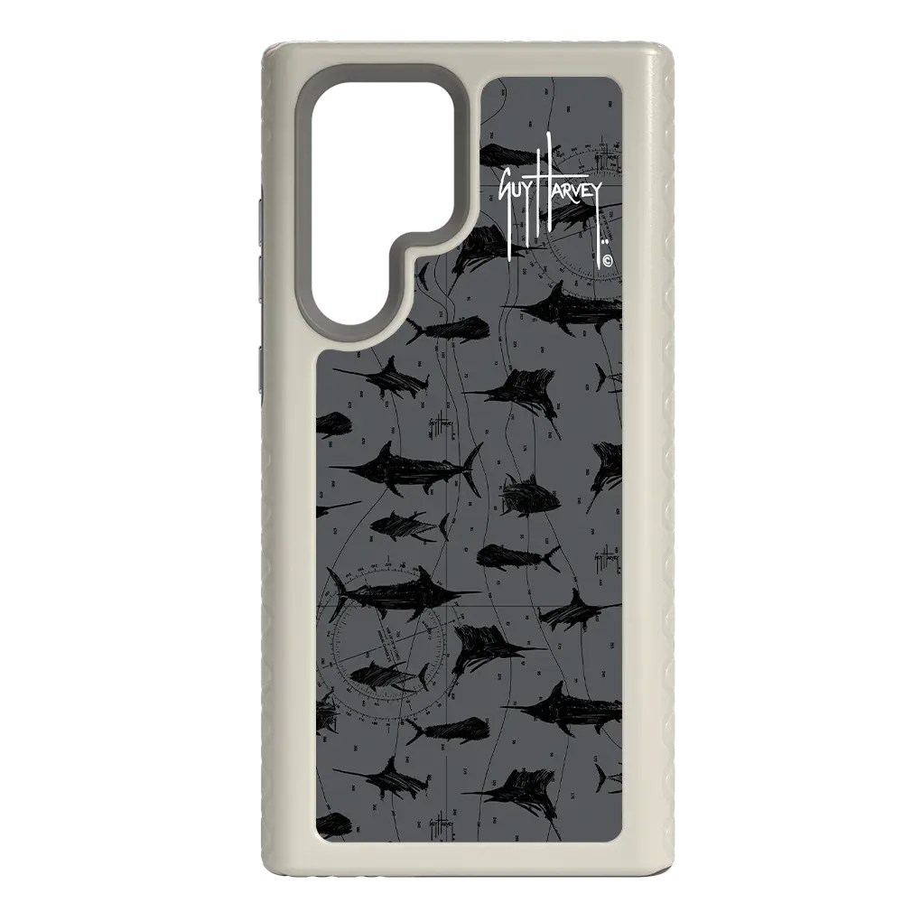 Guy Harvey Fortitude Series for Samsung Galaxy S22 Ultra - Black Scribbler - Custom Case - Gray - cellhelmet