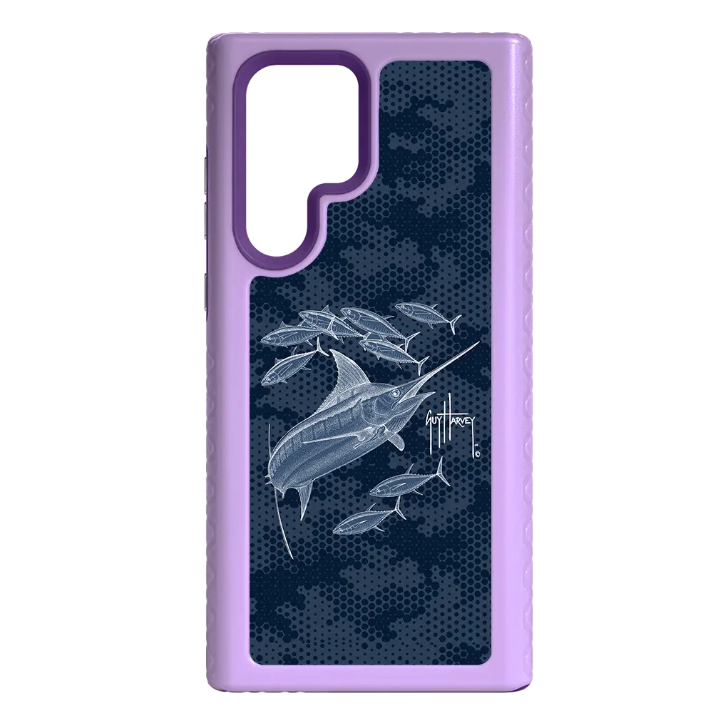 Guy Harvey Fortitude Series for Samsung Galaxy S22 Ultra - Blue Camo - Custom Case - LilacBlossom - cellhelmet
