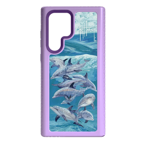 Guy Harvey Fortitude Series for Samsung Galaxy S22 Ultra - Bottlenose Dolphins - Custom Case - LilacBlossom - cellhelmet