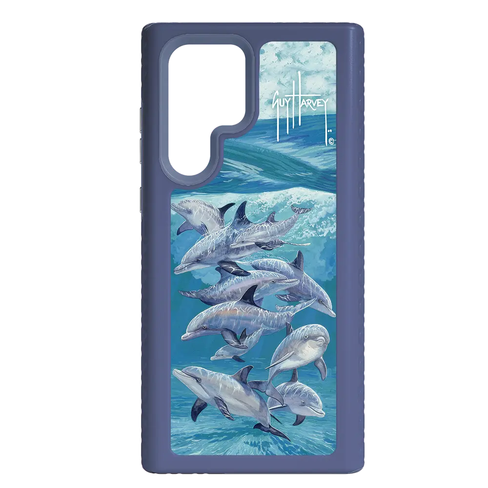 Guy Harvey Fortitude Series for Samsung Galaxy S22 Ultra - Bottlenose Dolphins - Custom Case - SlateBlue - cellhelmet