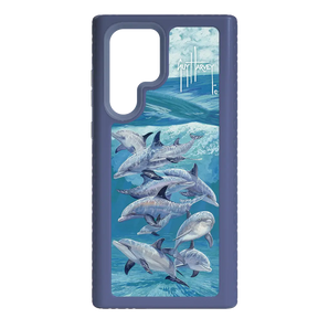 Guy Harvey Fortitude Series for Samsung Galaxy S22 Ultra - Bottlenose Dolphins - Custom Case - SlateBlue - cellhelmet