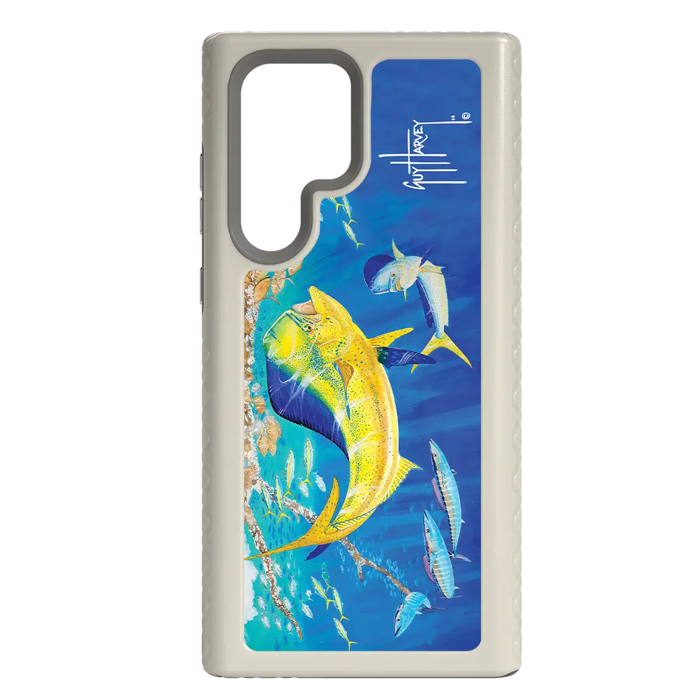 Guy Harvey Fortitude Series for Samsung Galaxy S22 Ultra - Dolphin Oasis - Custom Case - Gray - cellhelmet