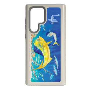 Guy Harvey Fortitude Series for Samsung Galaxy S22 Ultra - Dolphin Oasis - Custom Case - Gray - cellhelmet