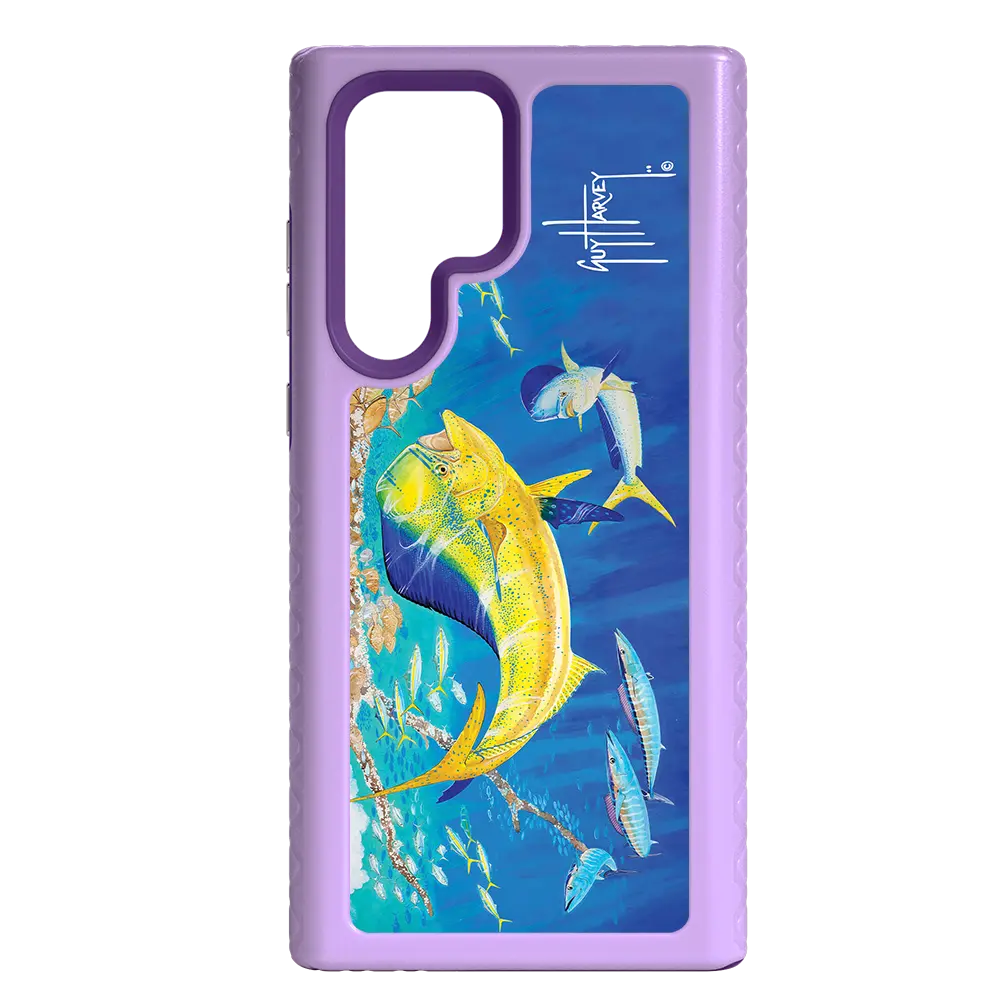 Guy Harvey Fortitude Series for Samsung Galaxy S22 Ultra - Dolphin Oasis - Custom Case - LilacBlossom - cellhelmet