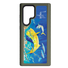 Guy Harvey Fortitude Series for Samsung Galaxy S22 Ultra - Dolphin Oasis - Custom Case - OliveDrabGreen - cellhelmet