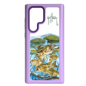 Guy Harvey Fortitude Series for Samsung Galaxy S22 Ultra - Five Largemouth Under Lilypads - Custom Case - LilacBlossom - cellhelmet