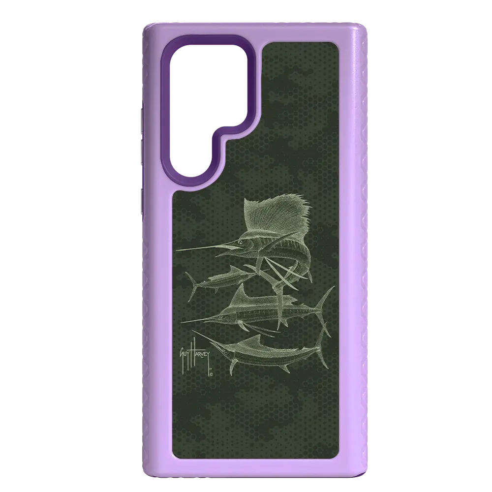 Guy Harvey Fortitude Series for Samsung Galaxy S22 Ultra - Green Camo - Custom Case - LilacBlossom - cellhelmet