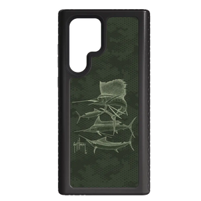 Guy Harvey Fortitude Series for Samsung Galaxy S22 Ultra - Green Camo - Custom Case - OnyxBlack - cellhelmet
