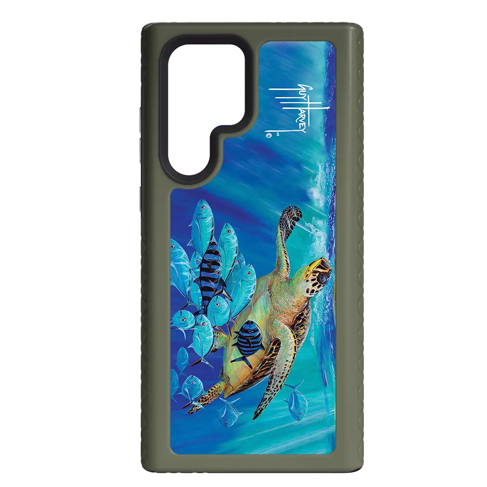 Guy Harvey Fortitude Series for Samsung Galaxy S22 Ultra - Hawksbill Caravan - Custom Case - OliveDrabGreen - cellhelmet