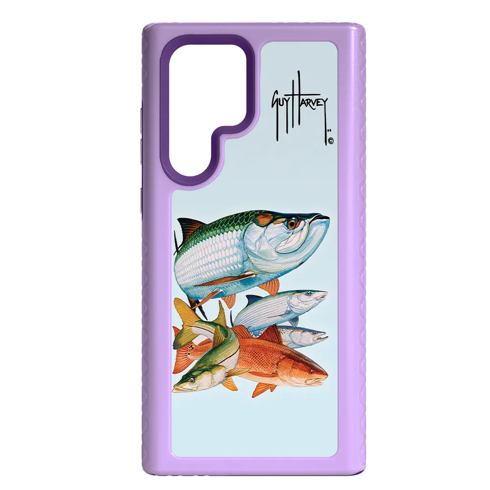 Guy Harvey Fortitude Series for Samsung Galaxy S22 Ultra - Inshore Collage - Custom Case - LilacBlossom - cellhelmet